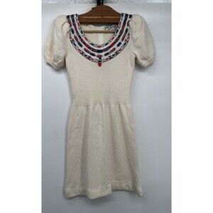 Vintage 1960's Pat Sandler Knitted Dress Pearl  Embellished Dress Small